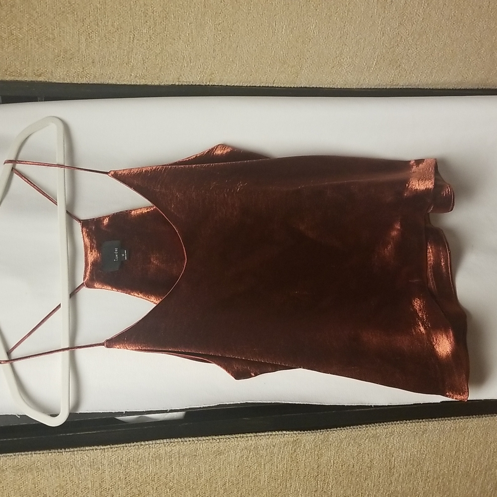 Lumiere Satin Copper sleeveless top - Medium